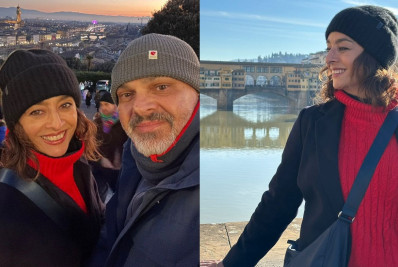 Catia Fonseca comemora o Réveillon na Praça Duomo em Florença