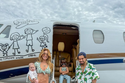 Virginia e Zé Felipe combinam looks com os filhos para viagem de Ano Novo