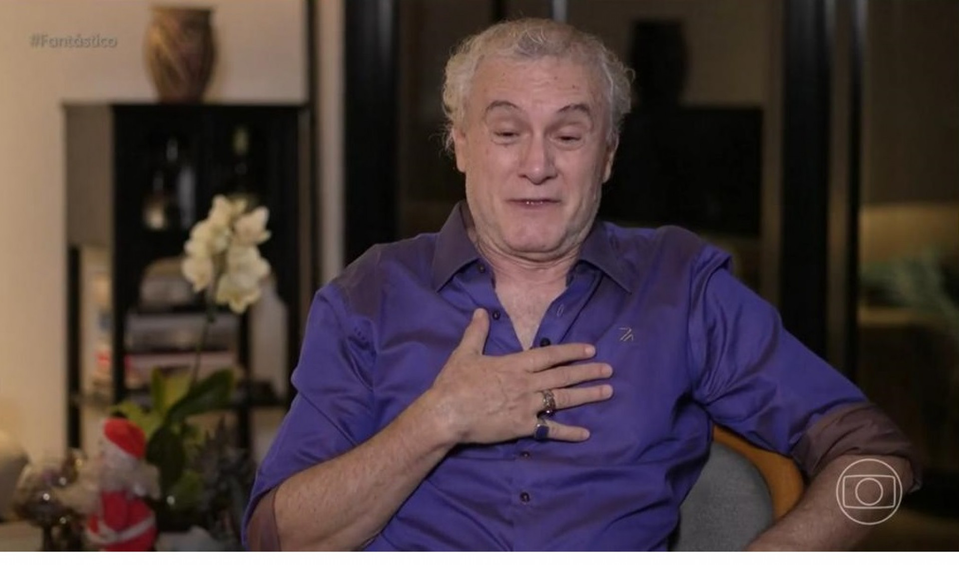 Edi Botelho, viúvo de Ney Latorraca - Reprodução de vídeo / TV Globo