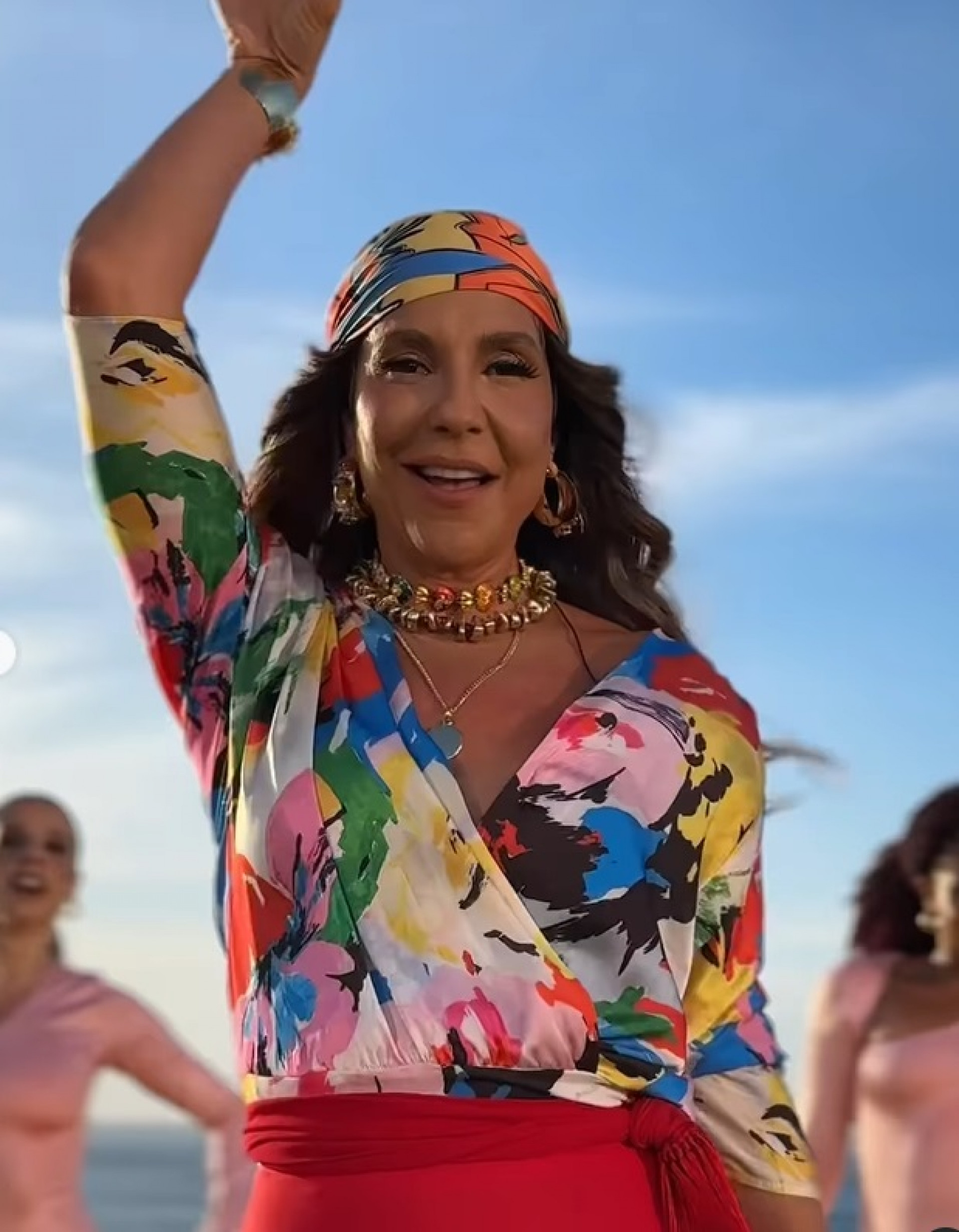 Ivete Sangalo durante gravação de EP no Farol da Barra - Reprodução do Instagram