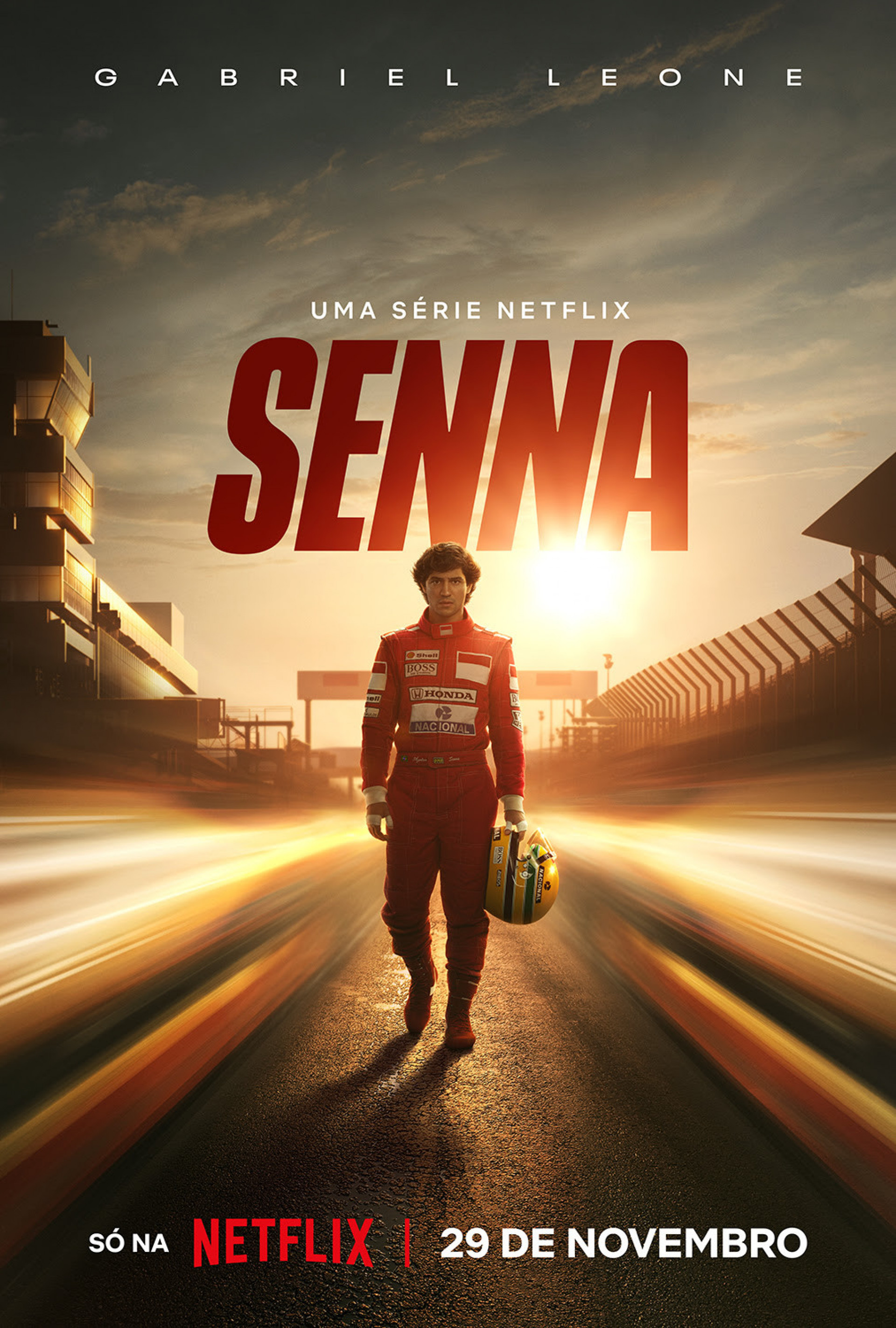 Pôster da série 'Senna', com Gabriel Leone - Divulgação