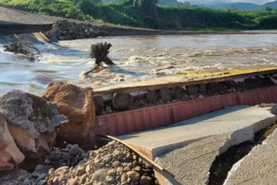 Chuva destrói ponte no Rio Grande do Sul dois meses após inauguração