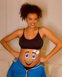 Grávida, Lucy Ramos exibe pintura na barriga: 'Fez sucesso' 