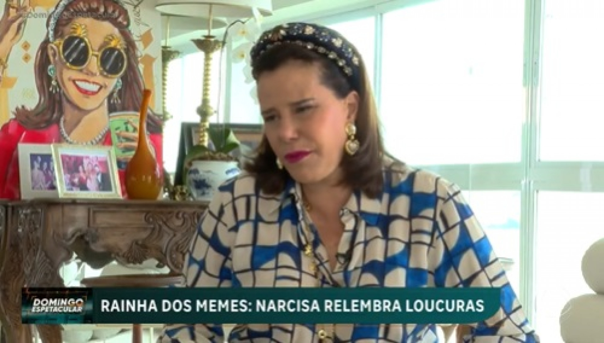 Narcisa fala sobre rótulo de socialite no 'Domingo Espetacular' - Reprodução/Record