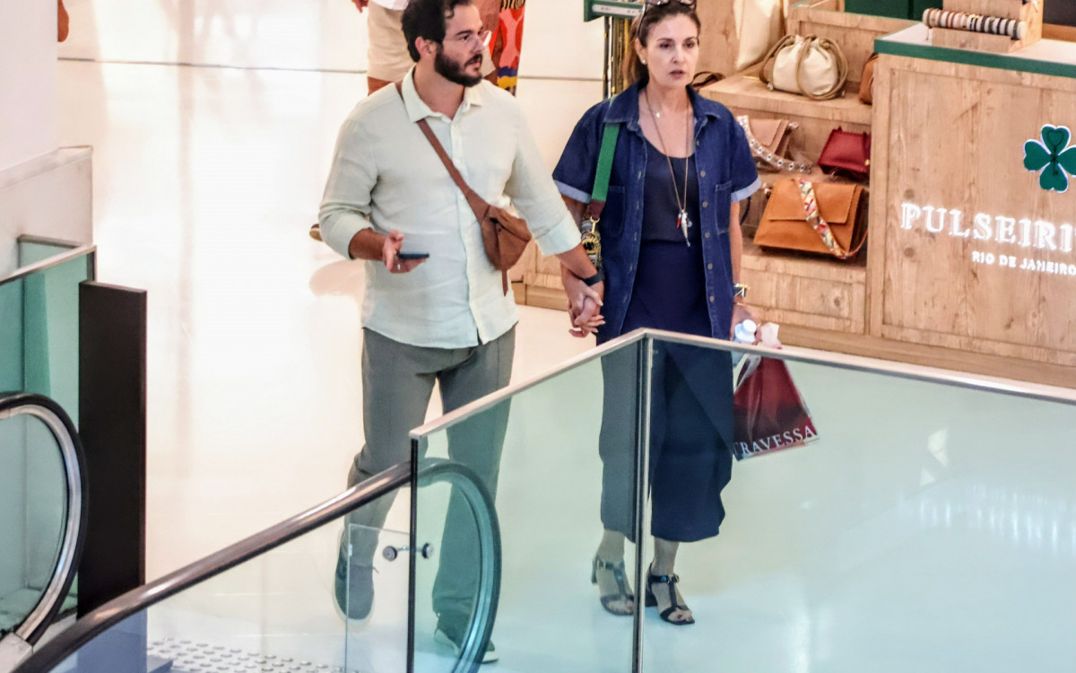 Fátima Bernardes e Túlio Gadêlha passeiam em shopping da Zona Sul - Dan Delmiro/Ag.news