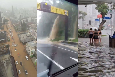Com forte chuvas, Balneário Camboriú decreta estado de emergência