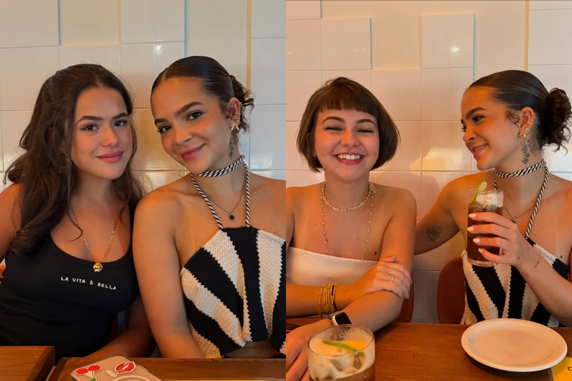 Maisa, Mel Maia e Klara Castanho curtem jantar no Rio 
 - Reprodução / Instagram 