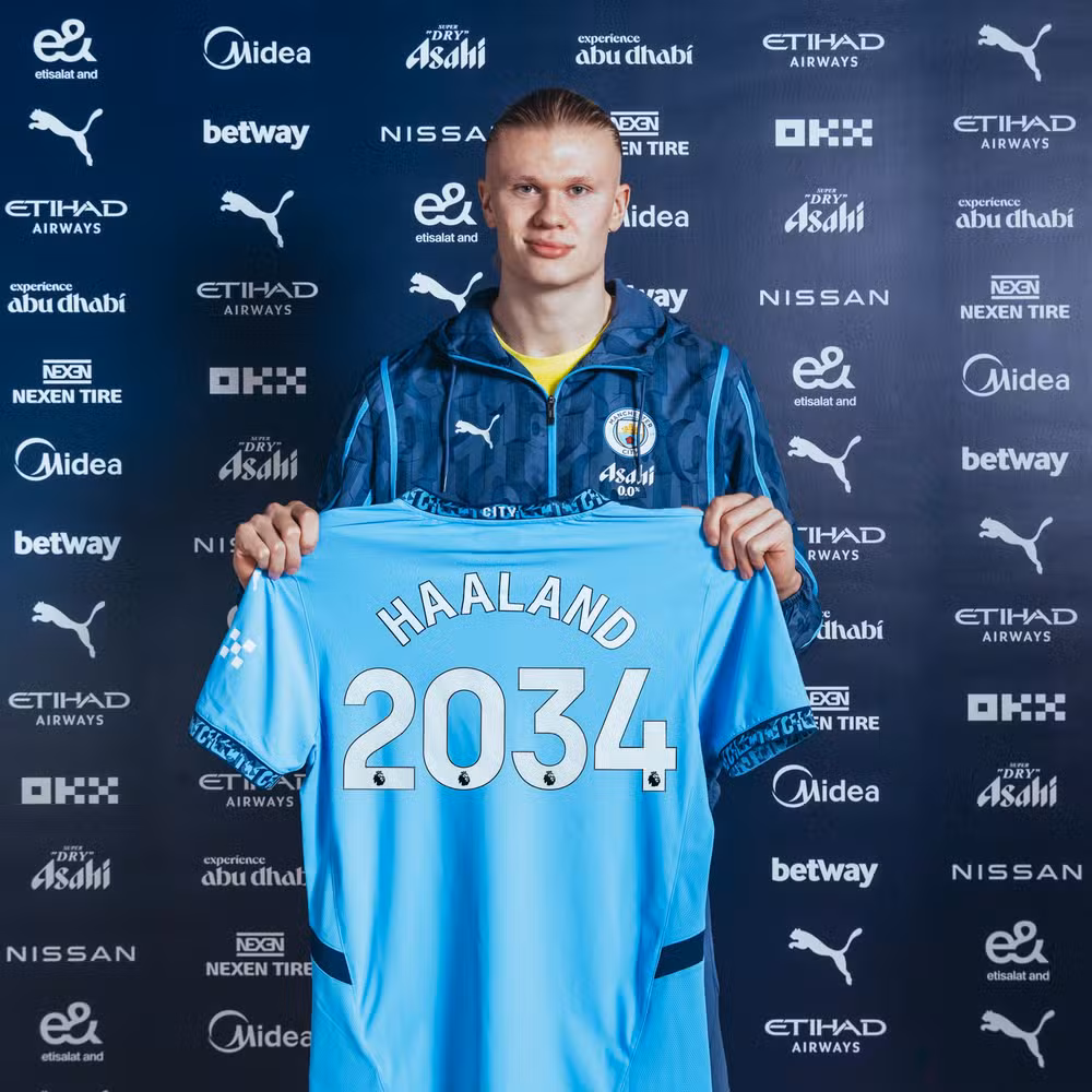 Haaland renova contrato com o Manchester City por quase dez anos
