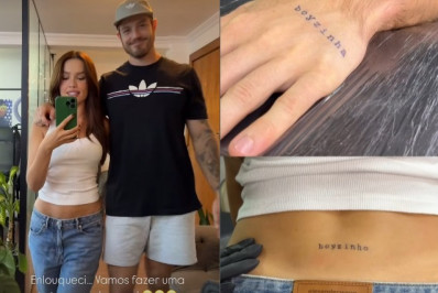 Juliette faz tatuagem de casal com o noivo: 'Enlouqueci'