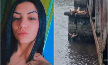 Camila era irm&atilde; da jovem que foi resgatada com um cadar&ccedil;o pelo namorado ap&oacute;s cair de uma ponte - Reprodu&ccedil;&atilde;o