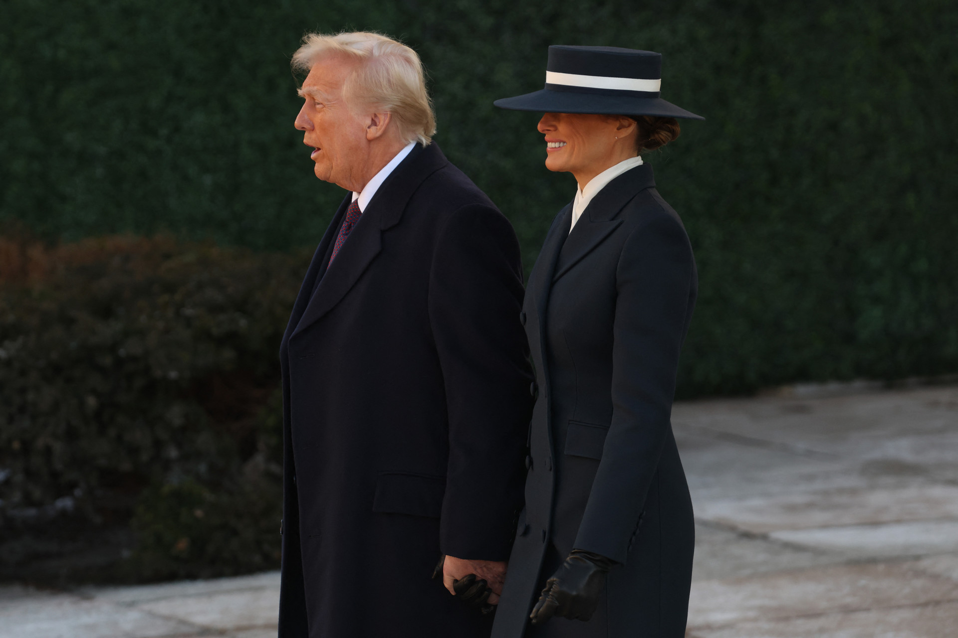 Trump estava acompanhado da mulher, Melania - AFP