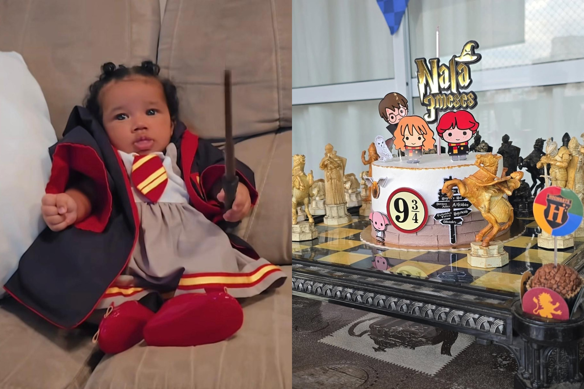 Nala, filha de Iza e Yuri Lima, celebra três meses de vida com festa do 'Harry Potter'
 - Reprodução / Instagram 