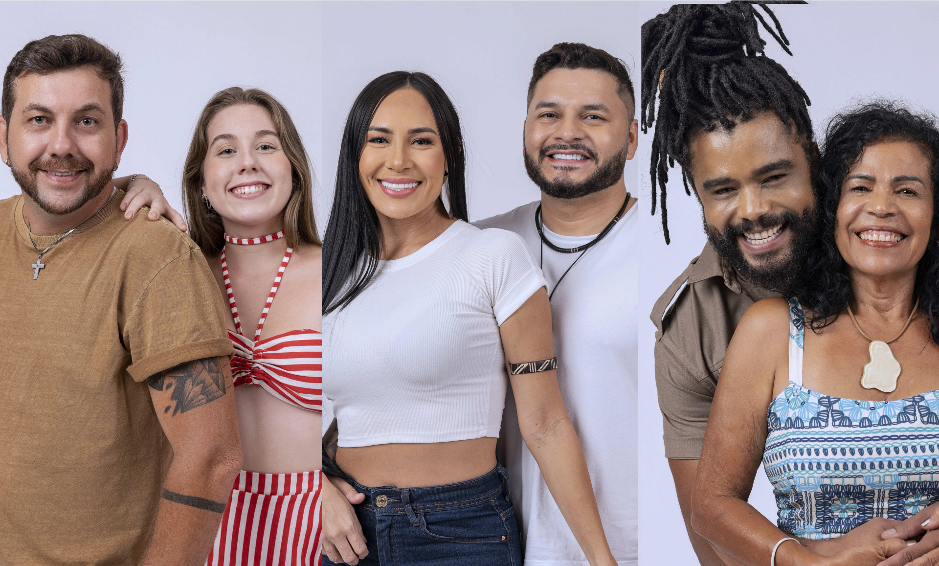 Edilberto e Raissa, Arleane e Marcelo e Diogo Almeida e Vilma formam o primeiro paredão do 'BBB 25' - Fábio Rocha / TV Globo