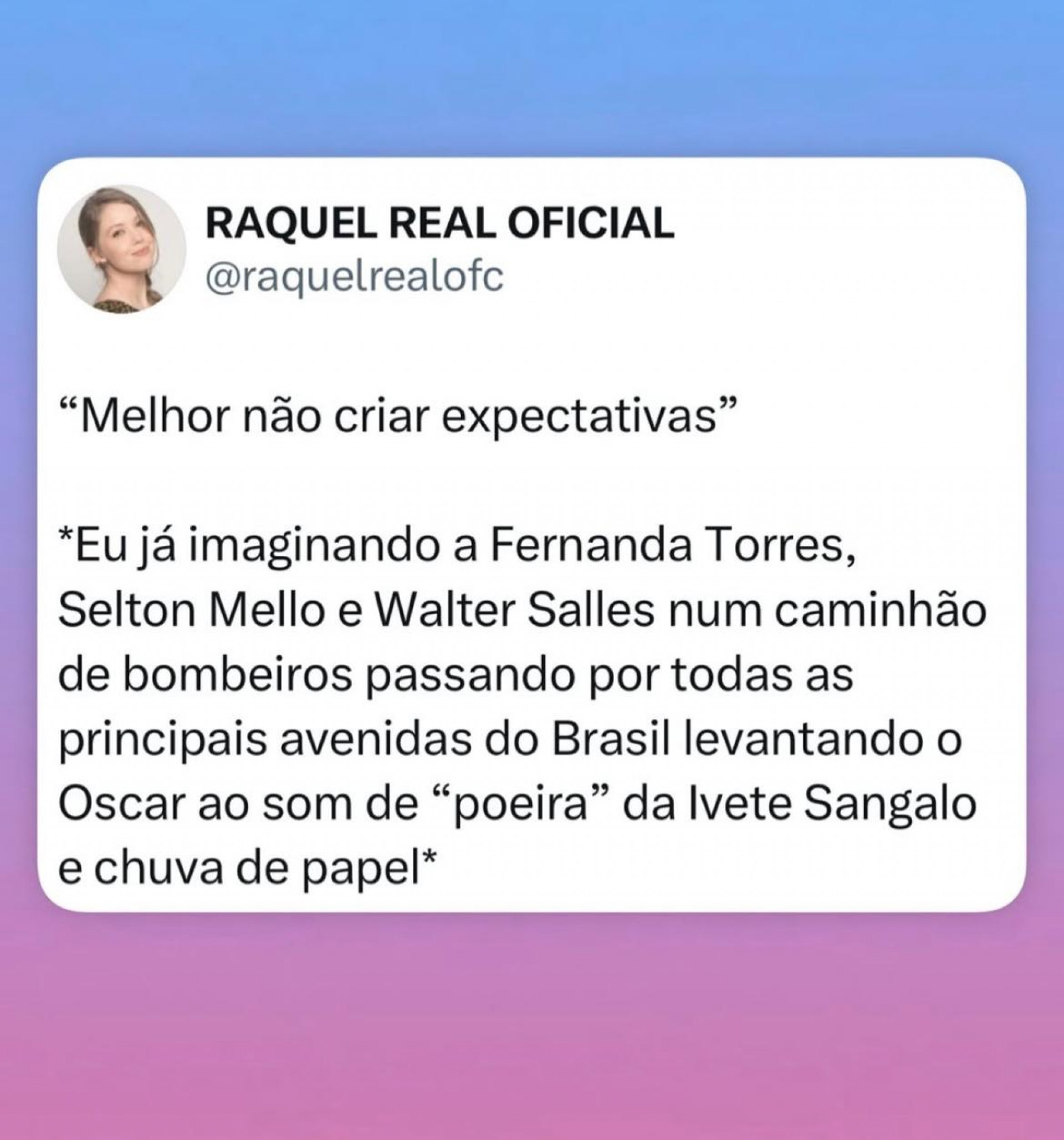 Brasileiros 'surtam' nas redes com indicação de Fernanda Torres ao Oscar 2025 - Reprodução / Instagram / X