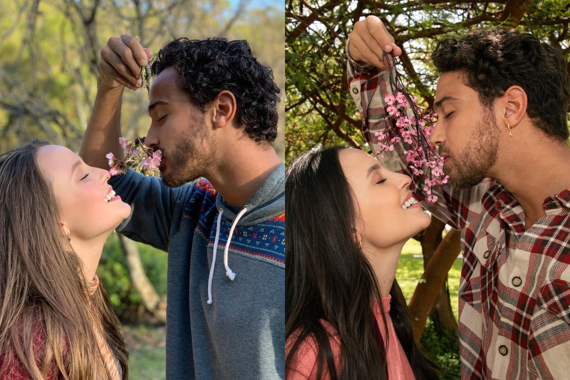 Larissa Manoela e André Luiz Frambach recriam fotos de primeiro filme juntos, 'Modo Avião', da Netflix  - Reprodução / Instagram 