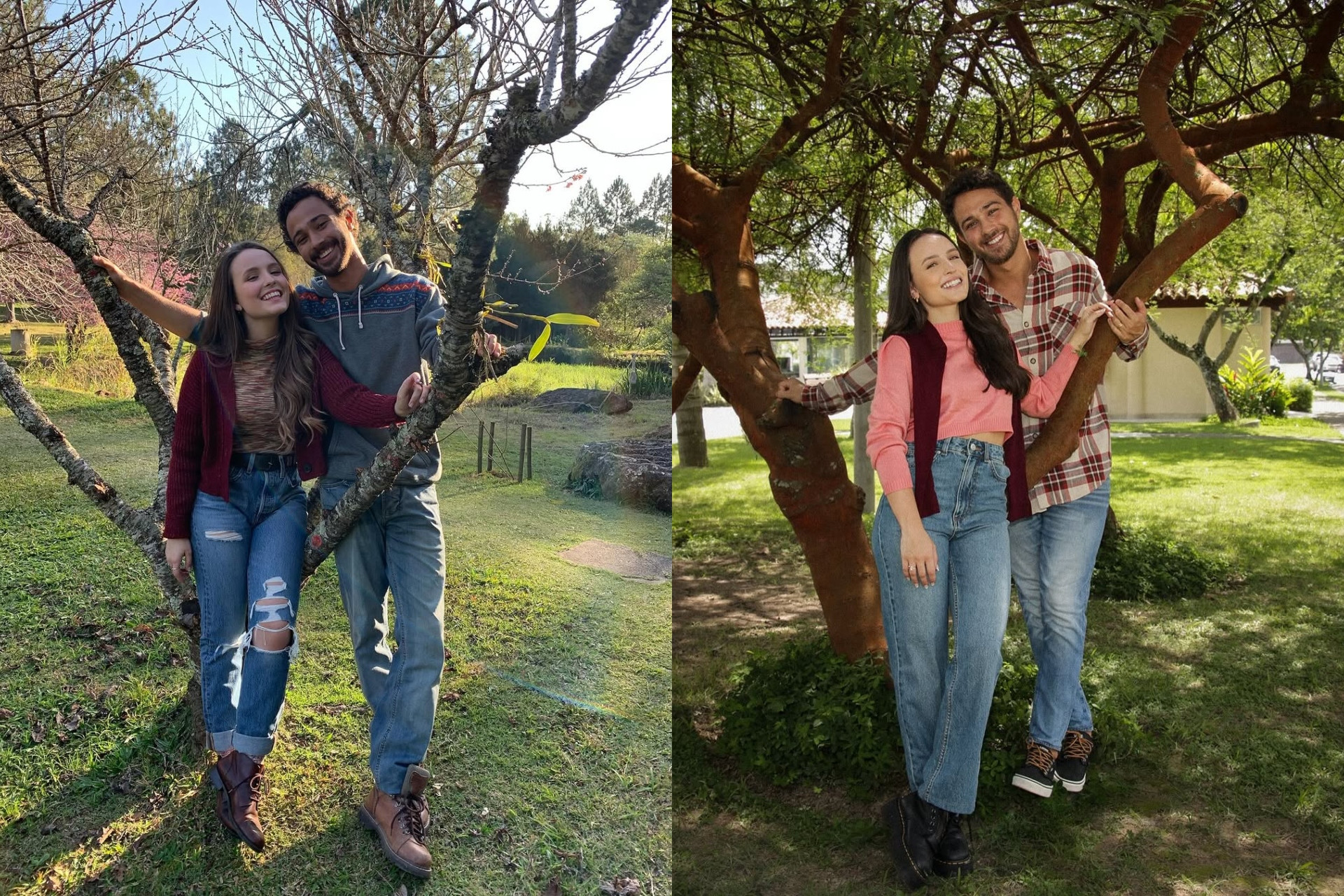 Larissa Manoela e André Luiz Frambach recriam fotos de primeiro filme juntos, 'Modo Avião', da Netflix  - Reprodução / Instagram 