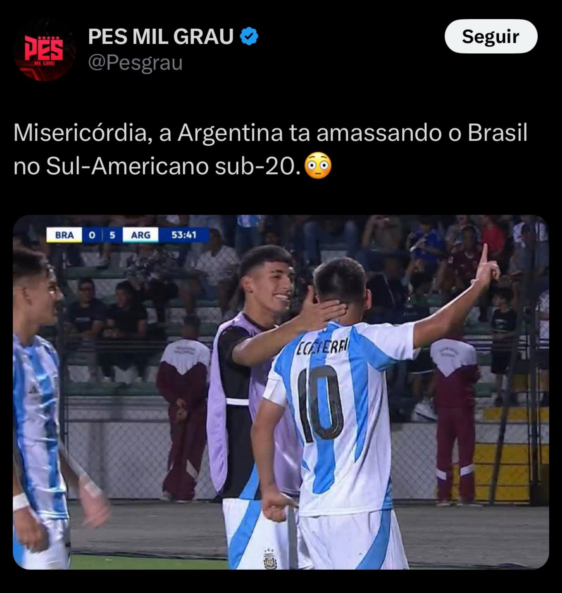 Derrota do Brasil para a Argentina repercutiu na web - Reprodução/X