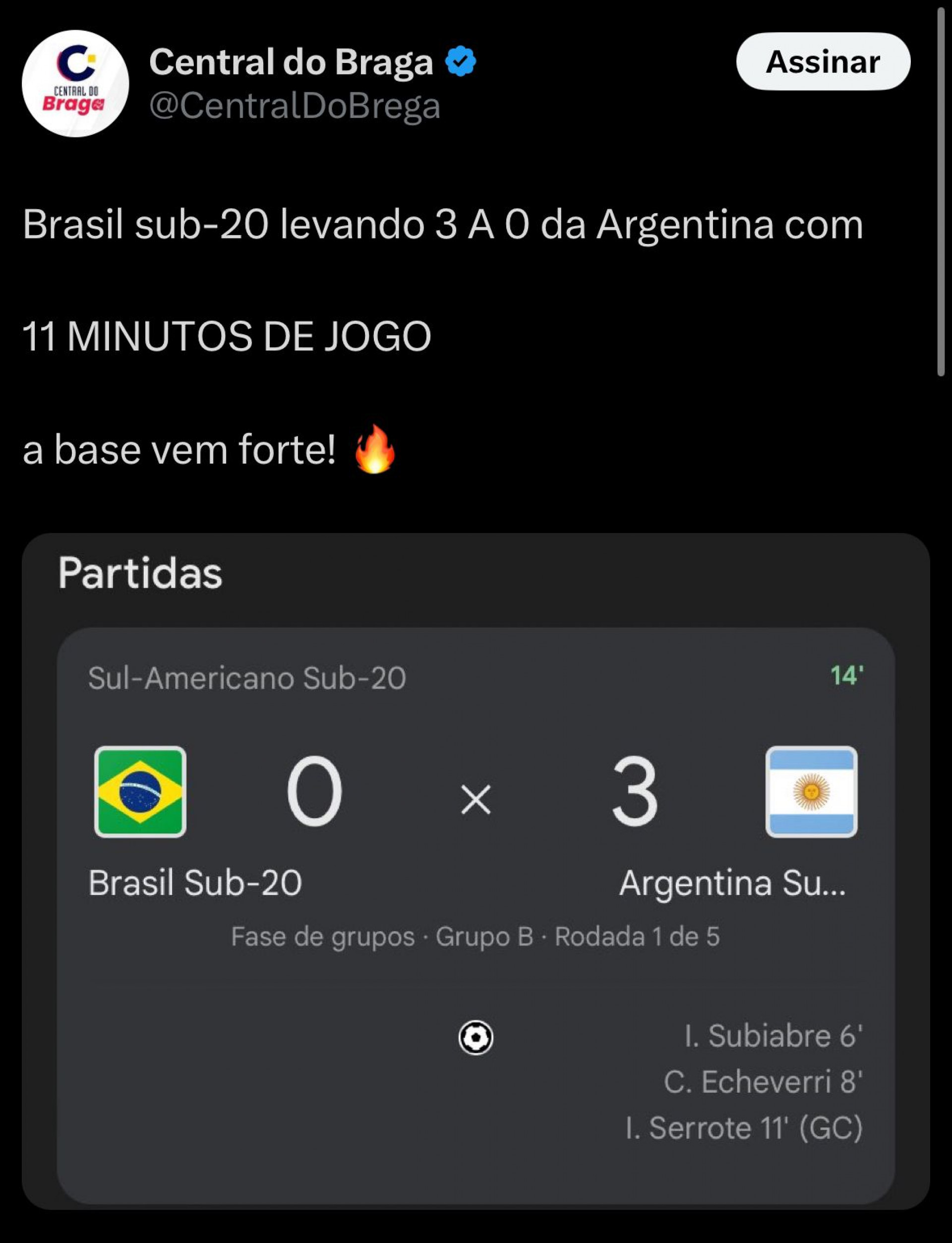 Derrota do Brasil para a Argentina repercutiu na web - Reprodução/X