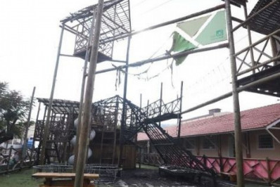 Parque Serra Radical é atingido por incêndio criminoso; autor foi identificado e levado à delegacia