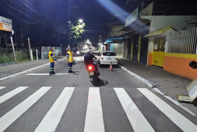 Prefeitura de Belford Roxo realiza sinalização de trânsito horizontal nas ruas de Heliópolis