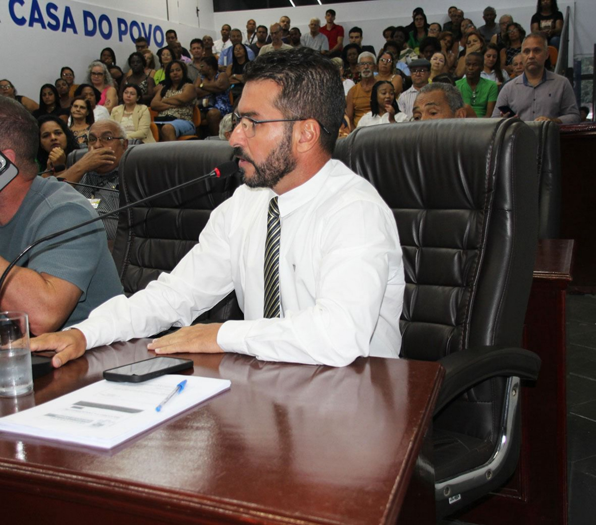 O presidente da C&acirc;mara Municipal, Markinhos Gandra, acompanhou atentamente a audi&ecirc;ncia p&uacute;blica - &Acirc;ngela Portugal / CMBR Divulga&ccedil;&atilde;o