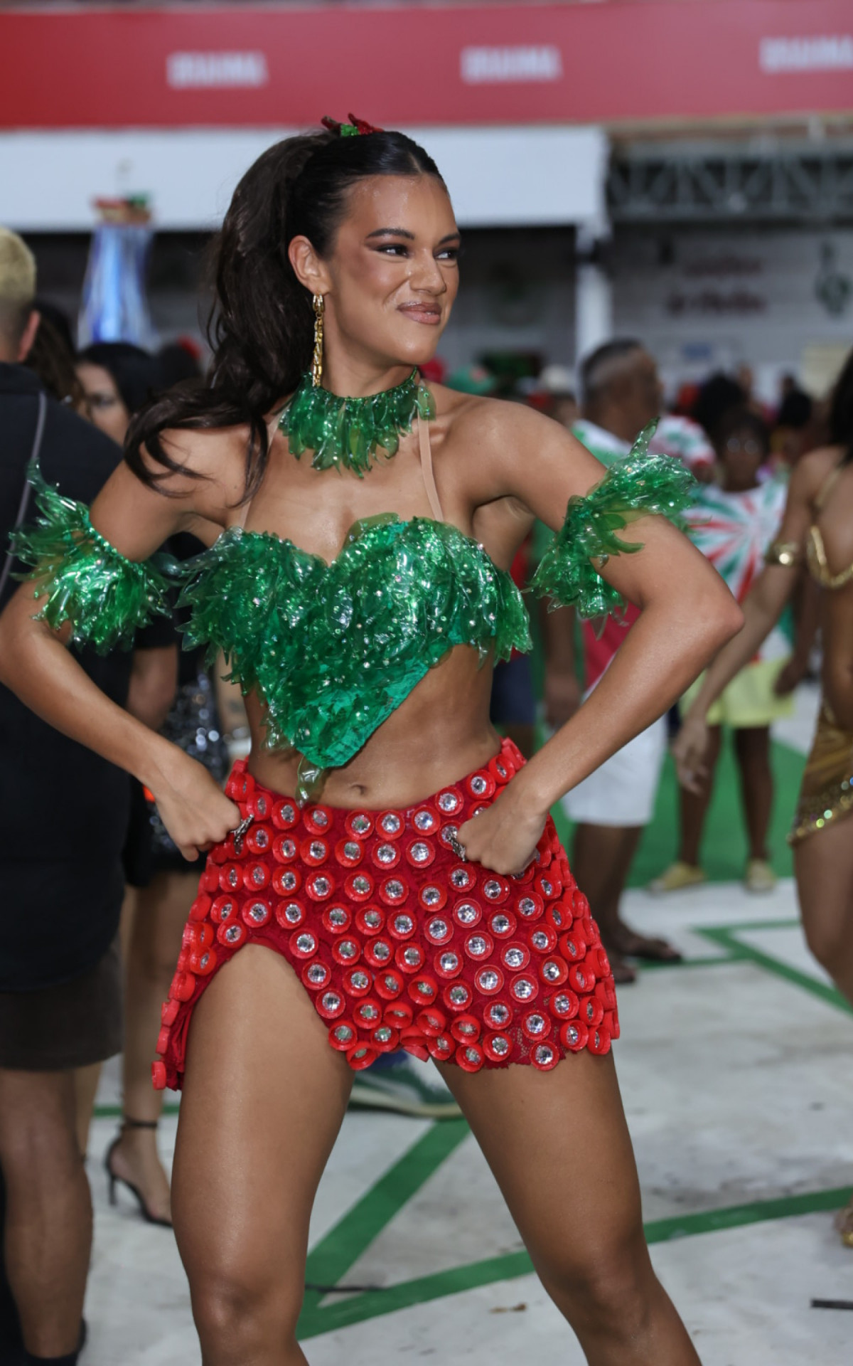 Alane Dias no ensaio da Grande Rio, na quadro da agremiação em Duque de Caxias - Anderson Bordê / AgNews