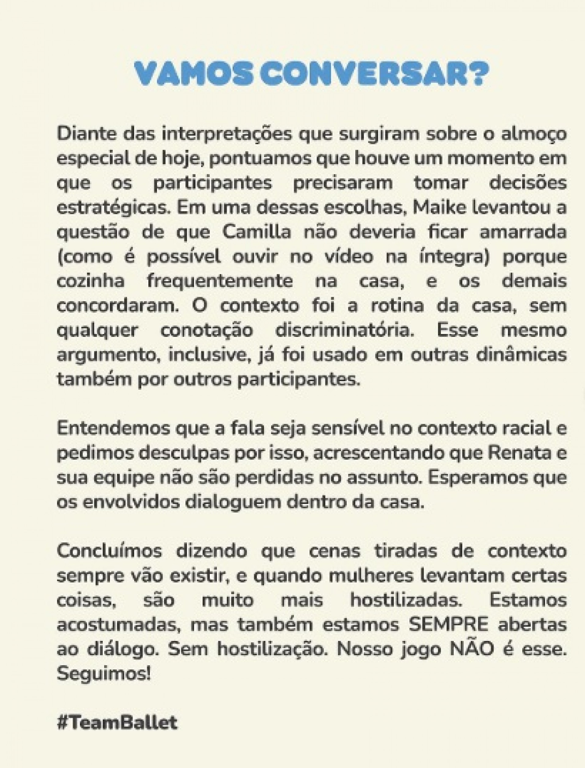 Perfil oficial de Renata publicou comunicado - Reprodução/Instagram