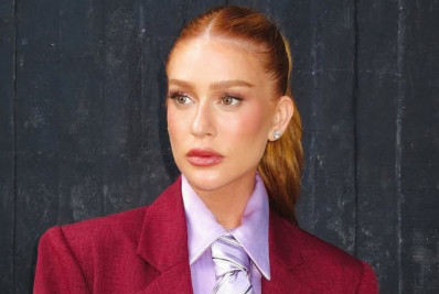 Marina Ruy Barbosa usa gravata do noivo para compor look: 'Roubei'