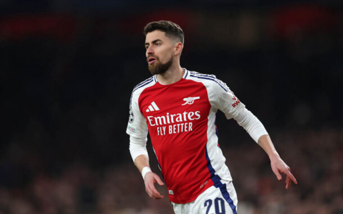 LONDON, ENGLAND - JANUARY 22: Jorginho of Arsenal during the UEFA Champions League 2024/25 League Phase MD7 match between Arsenal FC and GNK Dinamo at  on January 22, 2025 in London, England. (Photo by Alex Pantling/Getty Images)