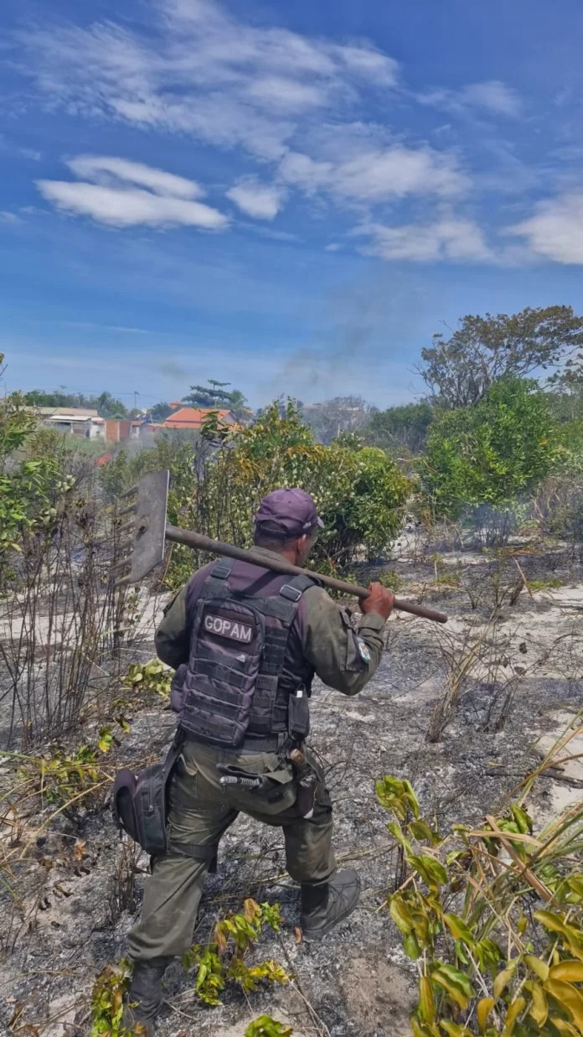 GOPAM realiza uma ocorrência de incêndio no bairro Caiçara