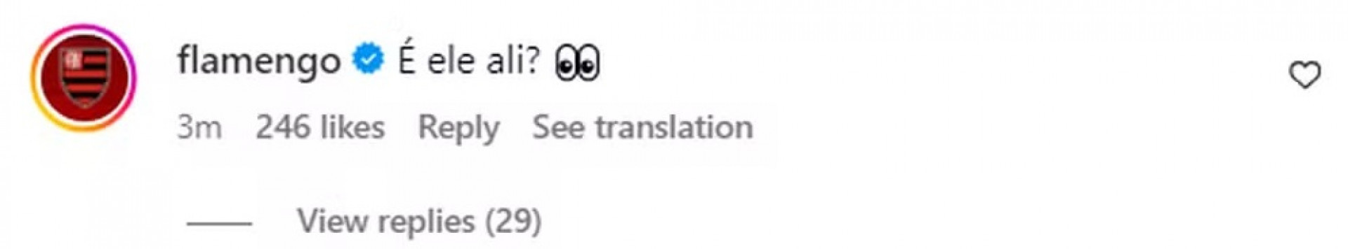 Perfil do Flamengo deixou coment&aacute;rio em foto do filho de Cristiano Ronaldo - Reprodu&ccedil;&atilde;o
