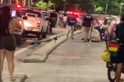 Vídeo: agentes da Seop e ambulantes se envolvem em confusão na orla do Leme