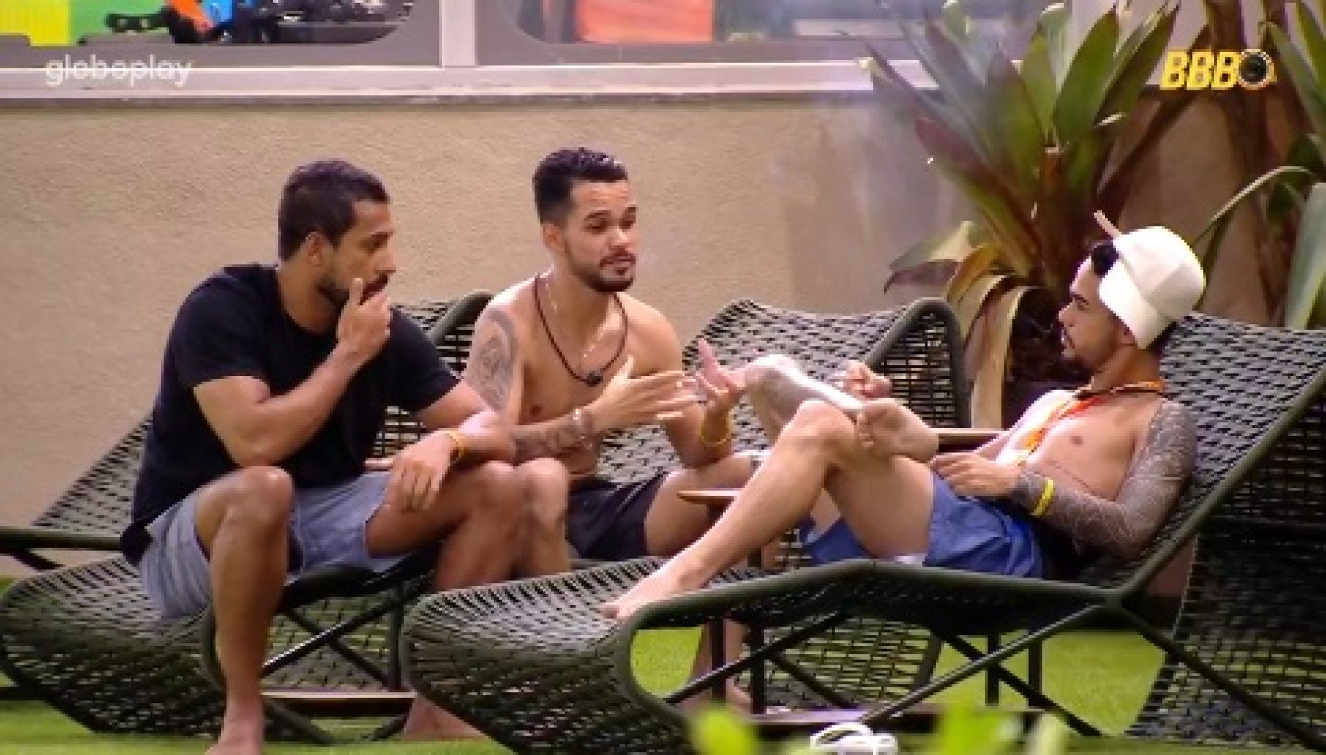 Maike, João Pedro e João Gabriel participaram da conversa  - Reprodução de Vídeo 