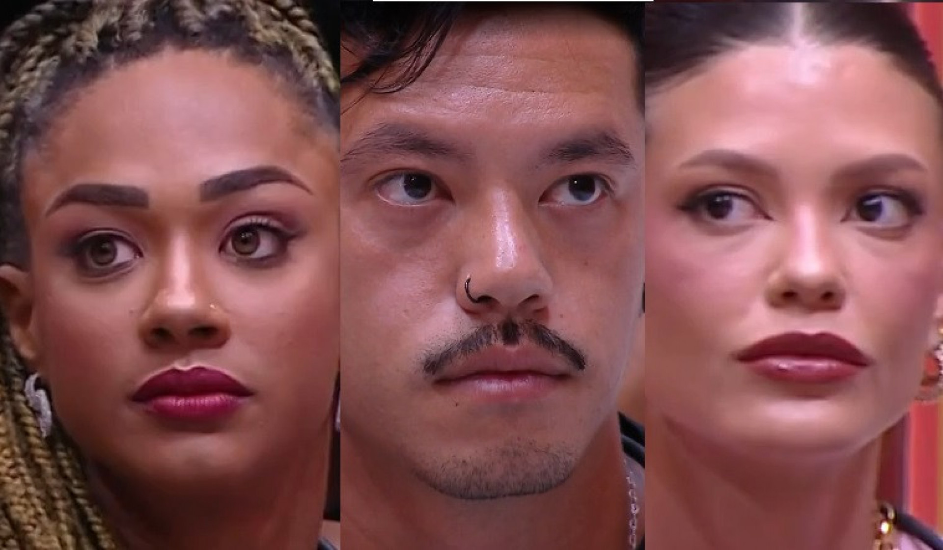 Aline, Gabriel e Vitória Strada enfrentam o paredão - Reprodução de vídeo / TV Globo