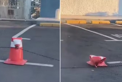 Cones de trânsito derretem em cidade do RS durante onda de calor