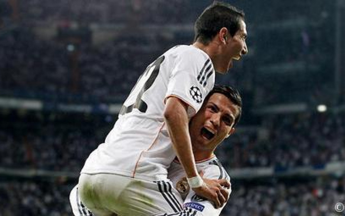 Di María e Cristiano Ronaldo em jogo do Real Madrid