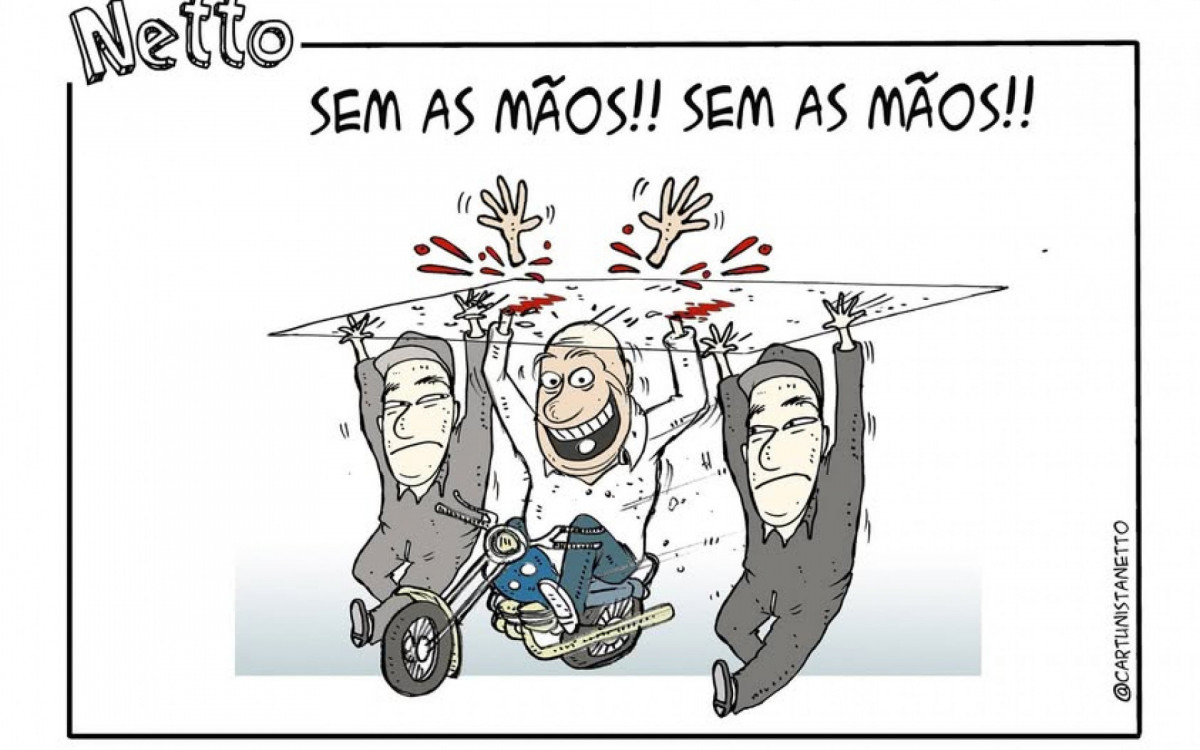 Charge do desenhista Netto: artista era publicado em diversos veículos da Imprensa, por décadas