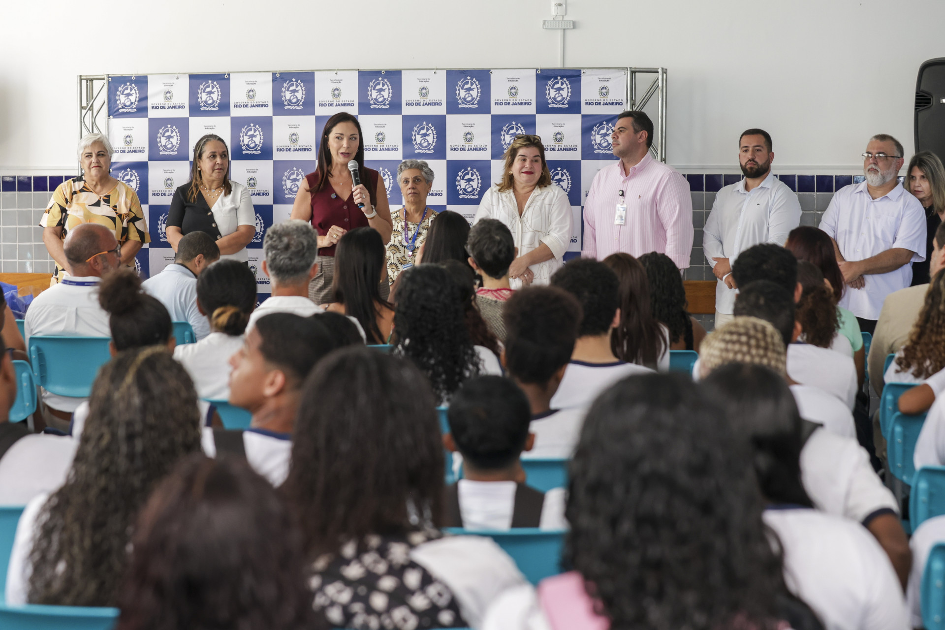 Aula inaugural da nova escola Cardeal Dom Eugênio de Araújo Salles na Cidade de Deus - Divulgação/Governo do Estado/Rafael Campos