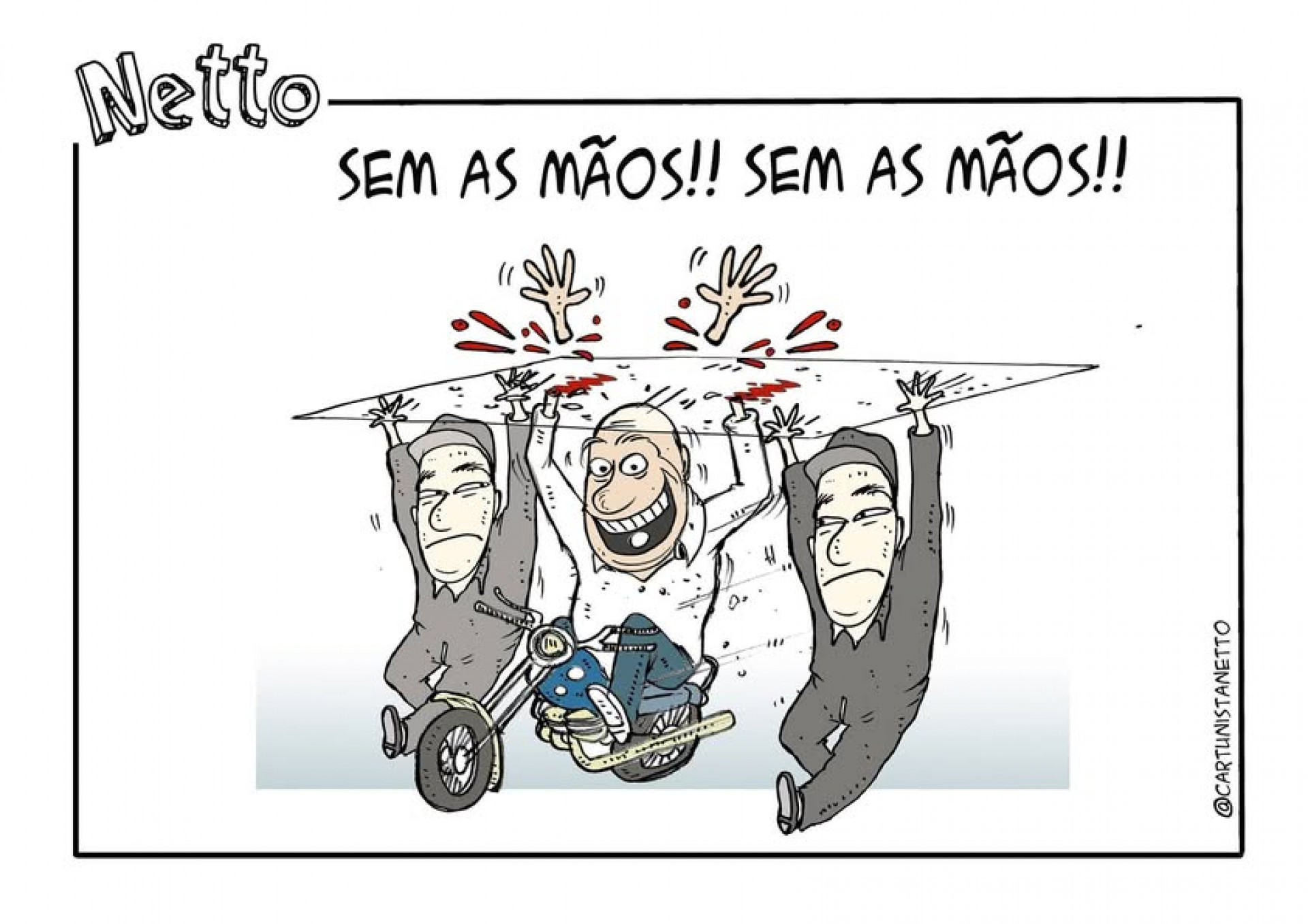 Charge do desenhista Netto: artista era publicado em diversos ve&iacute;culos da Imprensa, por d&eacute;cadas - Netto/Reprodu&ccedil;&atilde;o