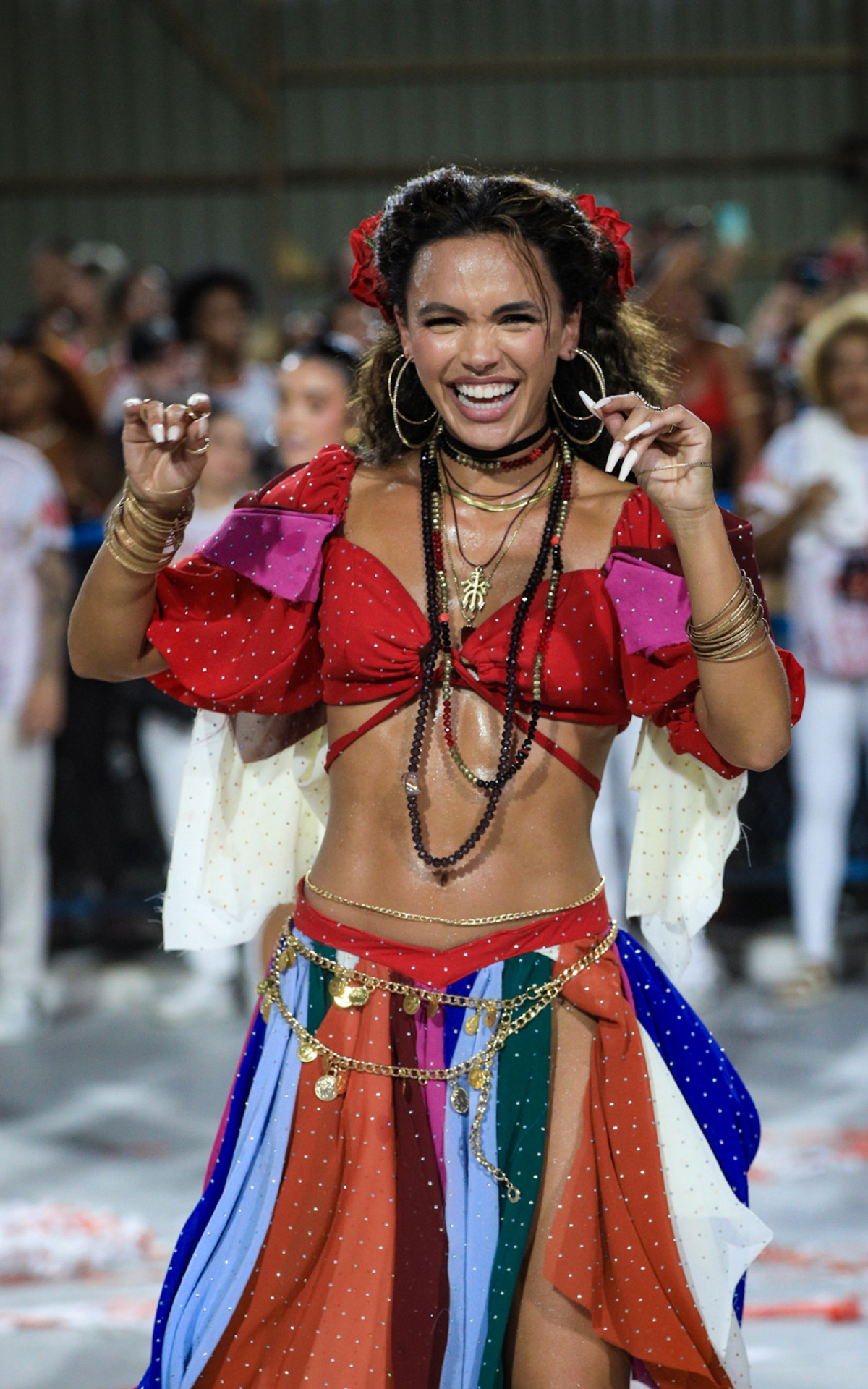 Giovanna Cordeiro no ensaio do Salgueiro na Sapucaí 