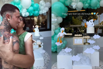 MC Daniel e Lorena promovem 'chá benção' antes do nascimento do primeiro filho