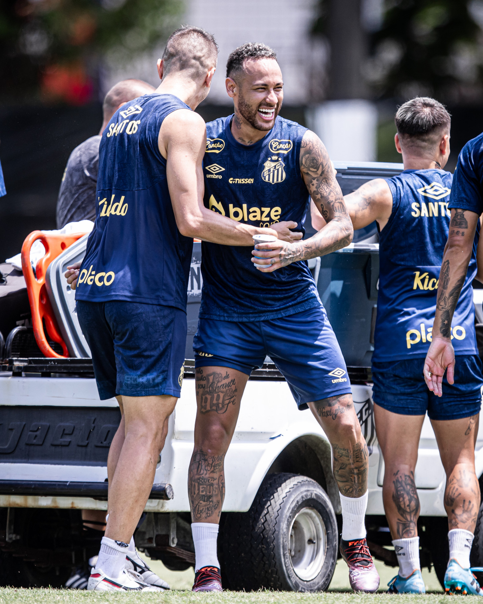 Neymar em treino do Santos