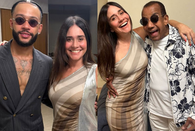Alessandra Negrini tieta Memphis Depay e Jorge Ben Jor em encontro especial