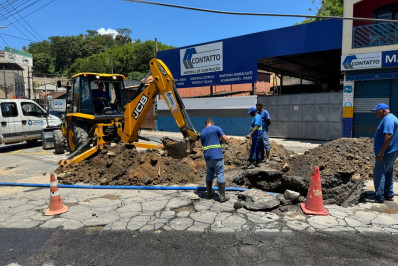 Saae-BM realiza manutenção emergencial após rompimento de tubulação no Jardim Boa Vista