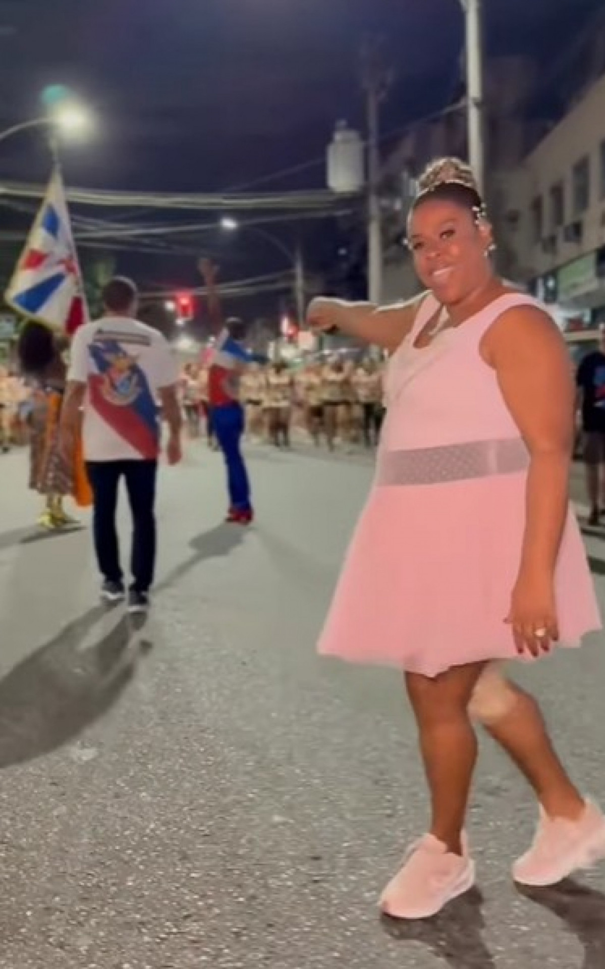 Cacau Protásio no ensaio de rua da União da Ilha - Reprodução/Instagram