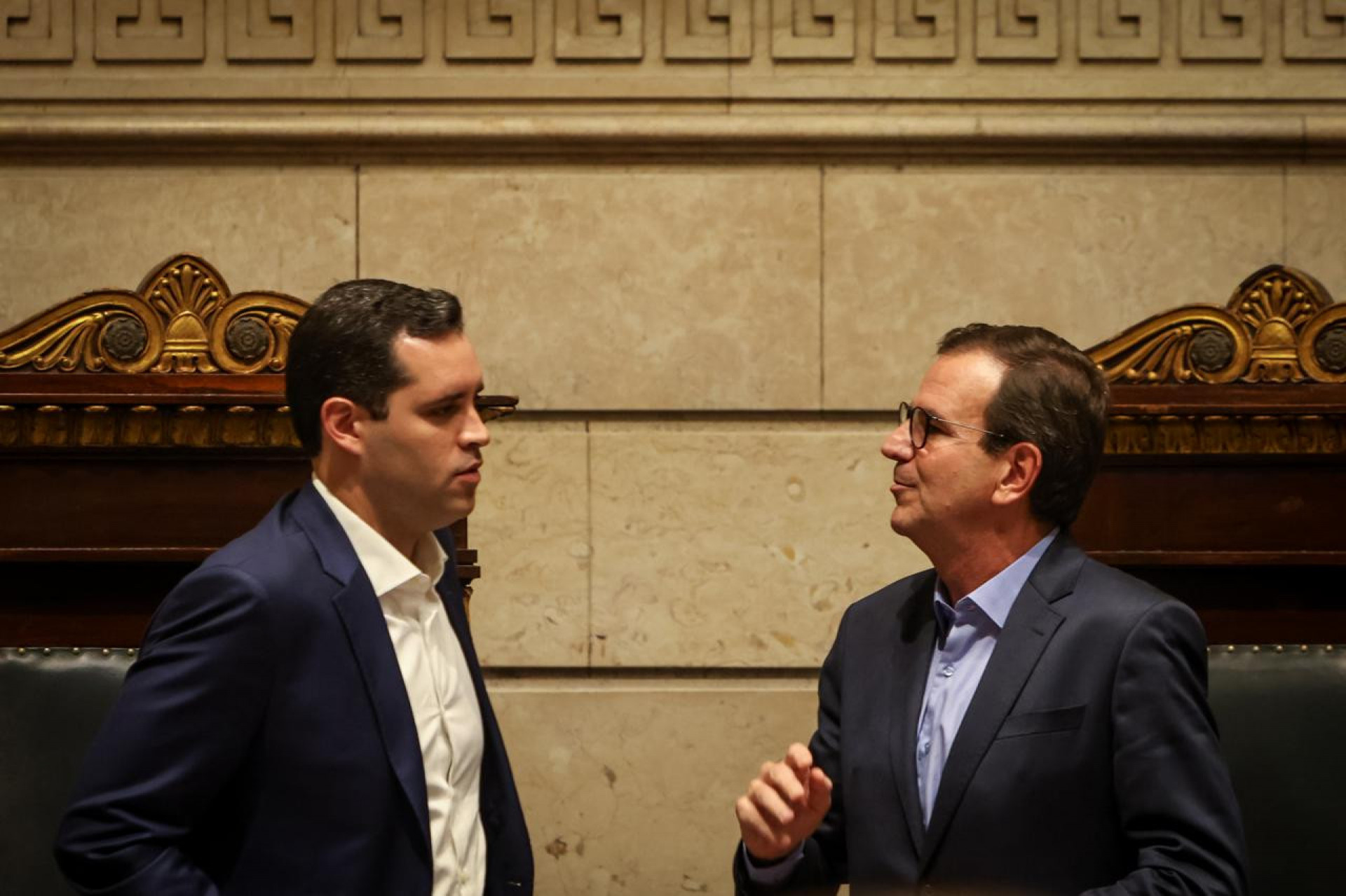 Vice-prefeito Eduardo Cavalieri ao lado do prefeito Eduardo Paes - Renan Areias/Agência O Dia