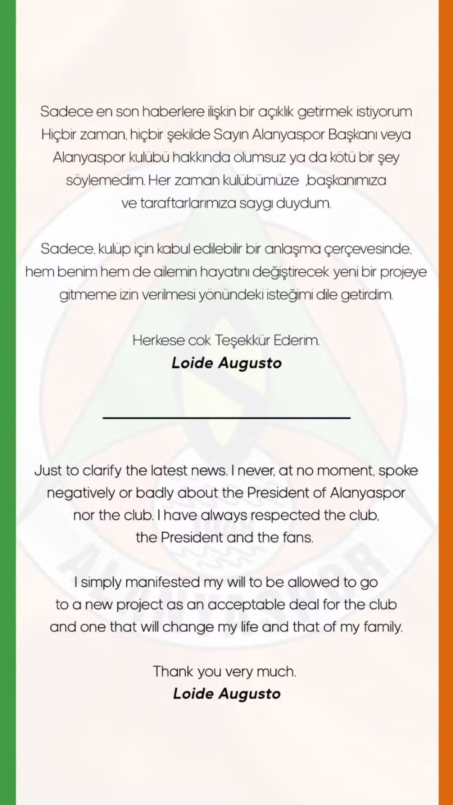 Pronunciamento de Loide Augusto nas redes sociais - Reprodu&ccedil;&atilde;o / Instagram @loideaugusto45