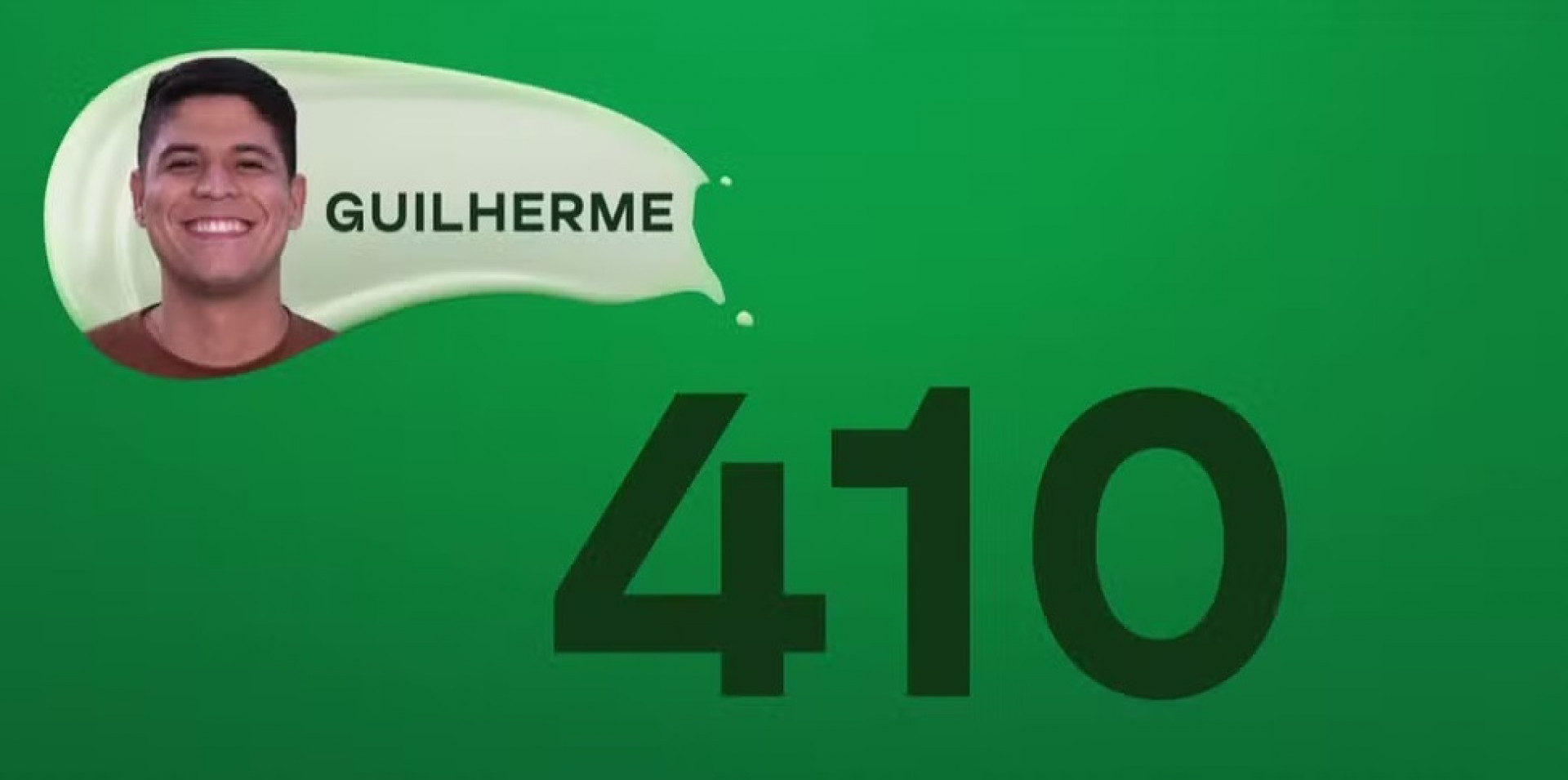 Pontuação de Guilherme na Prova do Anjo  - Reprodução 