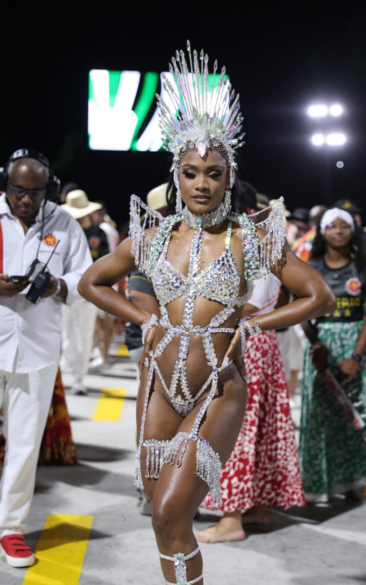Erika Januza durante ensaio da Viradouro