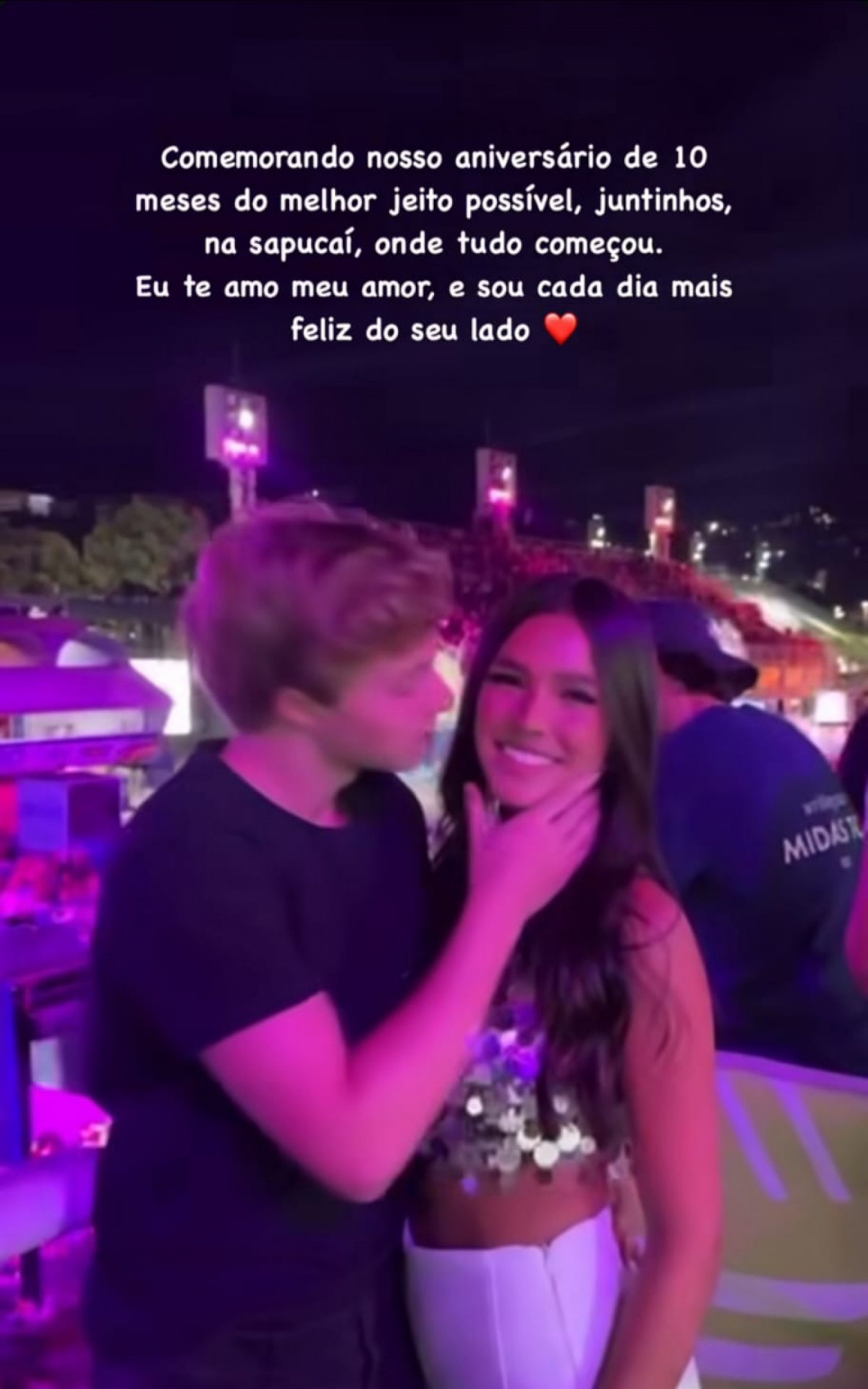 Duda Guerra e Benício Huck curtem o ensaio técnico na Sapucaí - Reprodução/Instagram